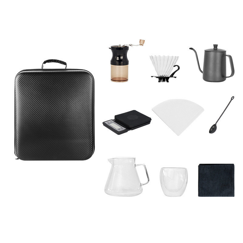 Geschenkdoos Handtas Giet over Kit Set met metalen bonen molen Doos Ideale Ramadan Coffee Set