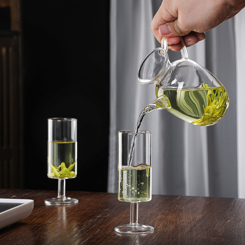 Minimalistisch ontwerp stijl Hoogtemperatuur bestand water glas infuser voor thee proeven