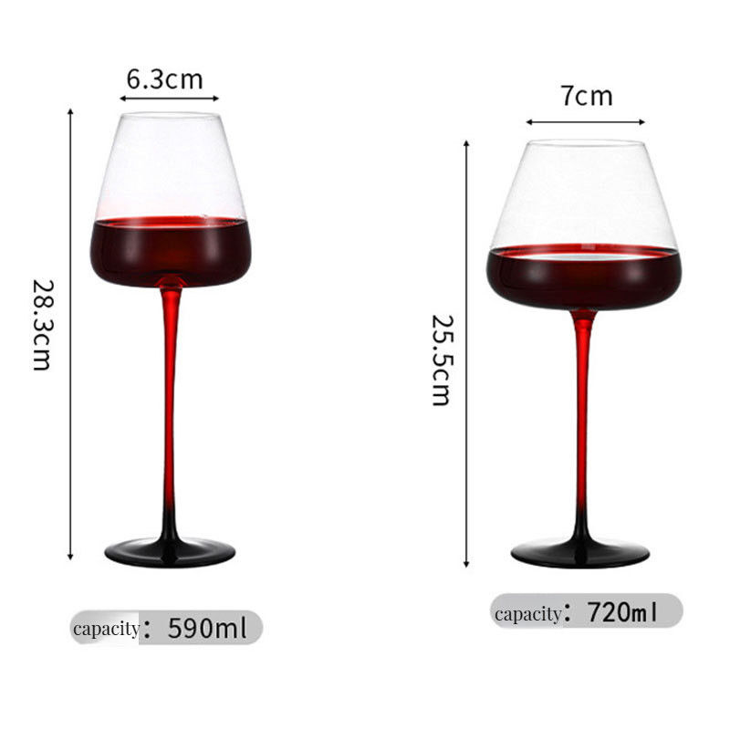 Kleurrijke verticale gestreepte concave bodemfluitten WINE GLAAS met stengel GEEN keramisch type