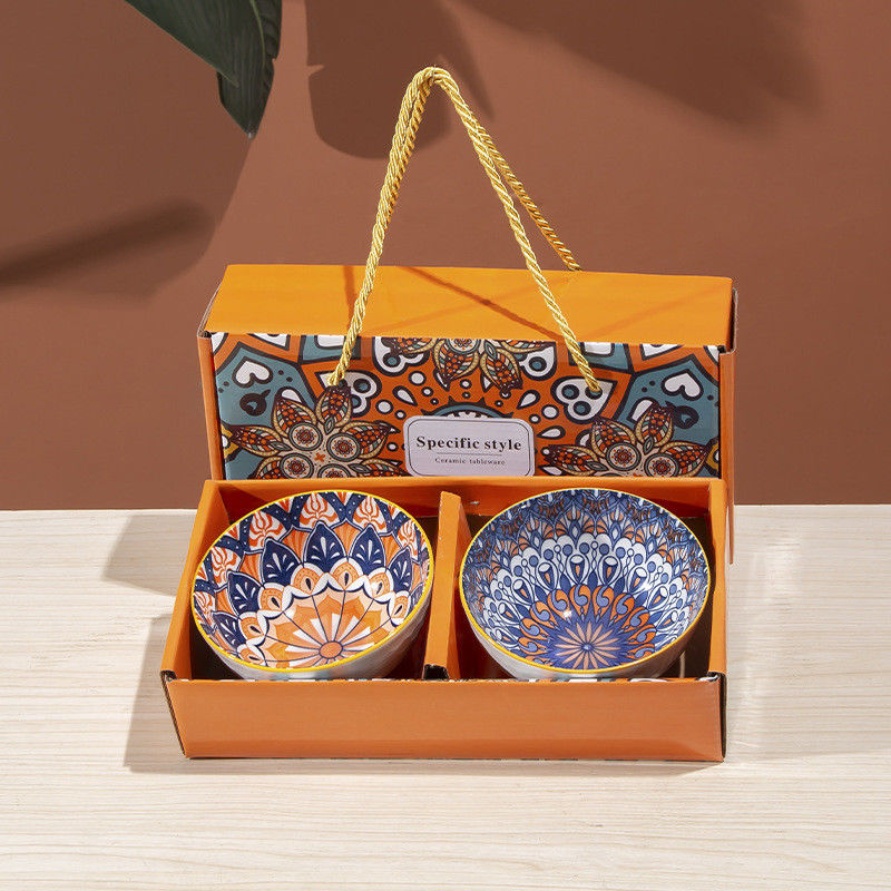 Dinerware Type Bowls Porseleinen Keramische Bowl Set voor cadeaudekoratie in Boho stijl