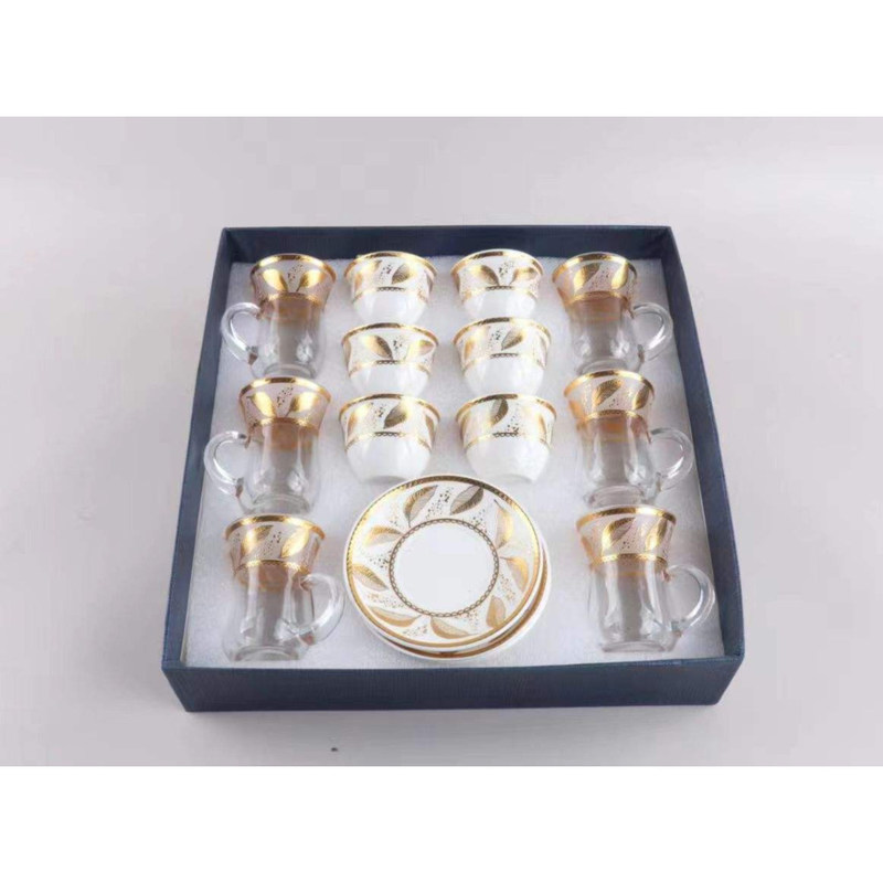 European Design Coffee Cup And Saucer zet duurzaam glas voor middagthee